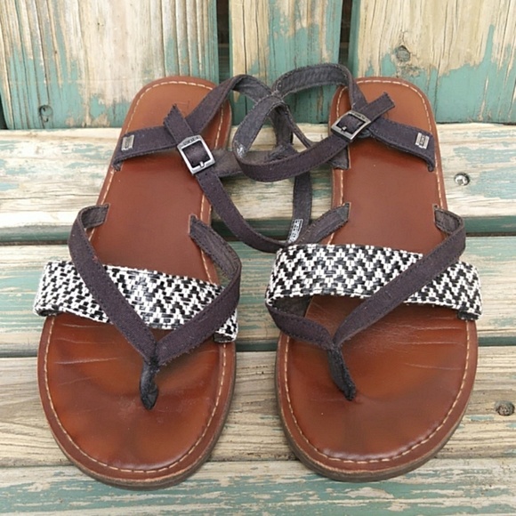 Toms Shoes - TOMS Canvas Ankle Strap Sandals